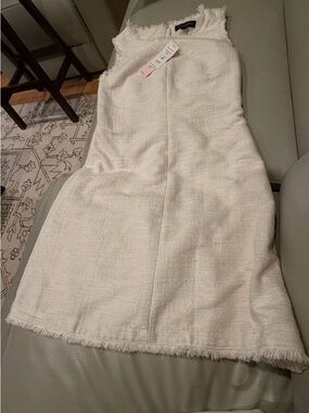 Banana Republic Cream Tweed Sleeveless Shift Dress